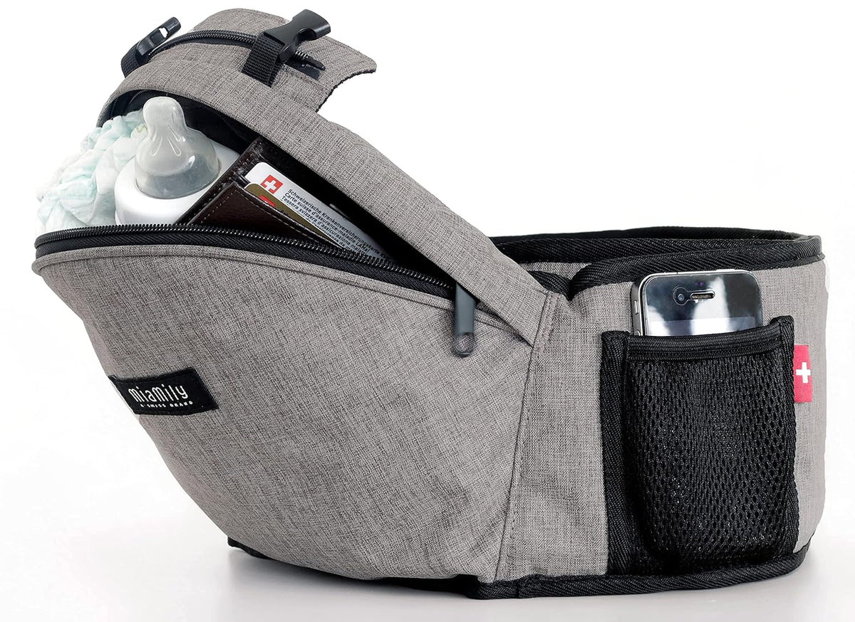 Hip Seat Baby Carrier with Adjustable Waist Belt (Charcoal Grey) S853