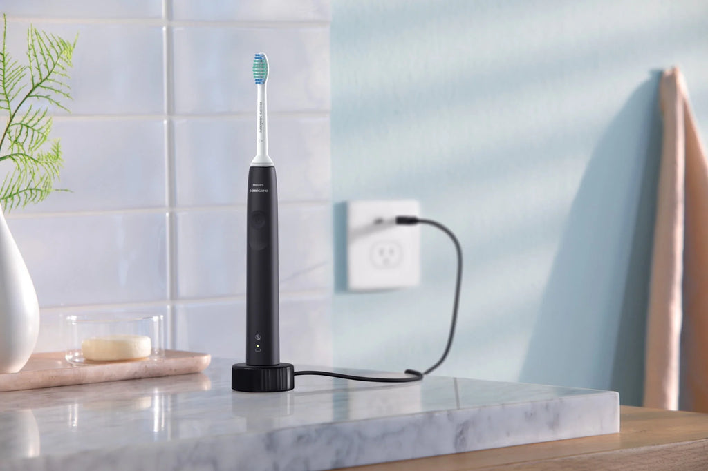 Rechargeable Electric Toothbrush with Pressure Sensor, Black J669902