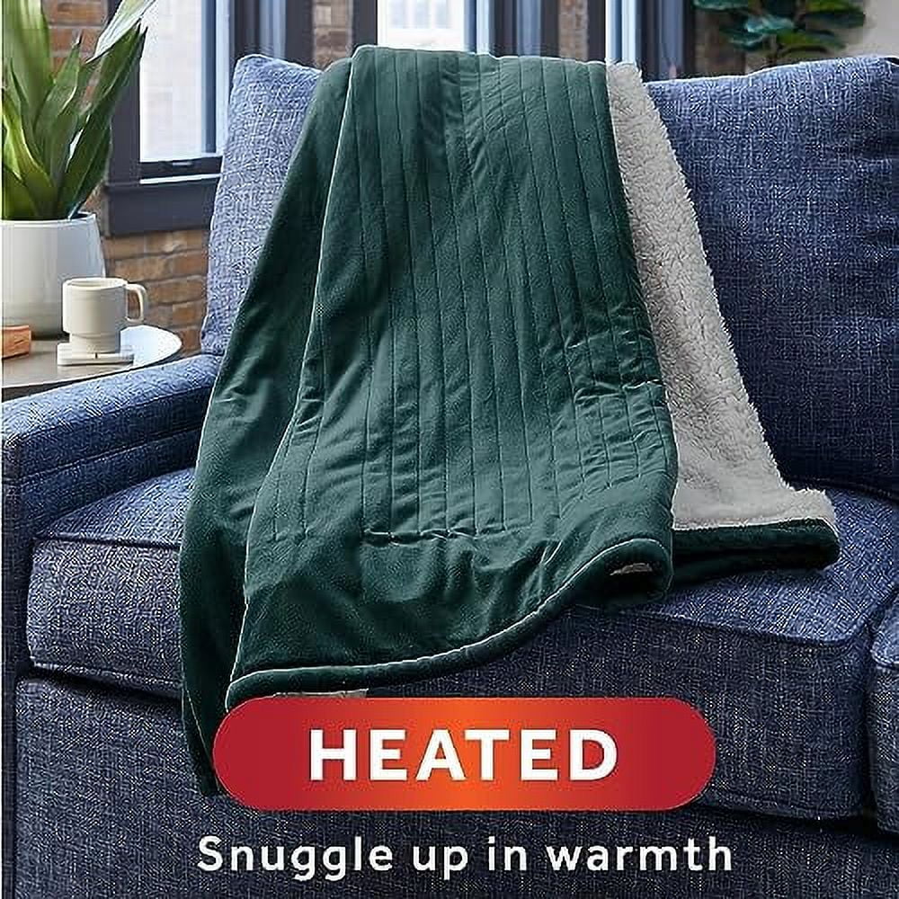 Mink Sherpa Heated Throw Blanket L3104