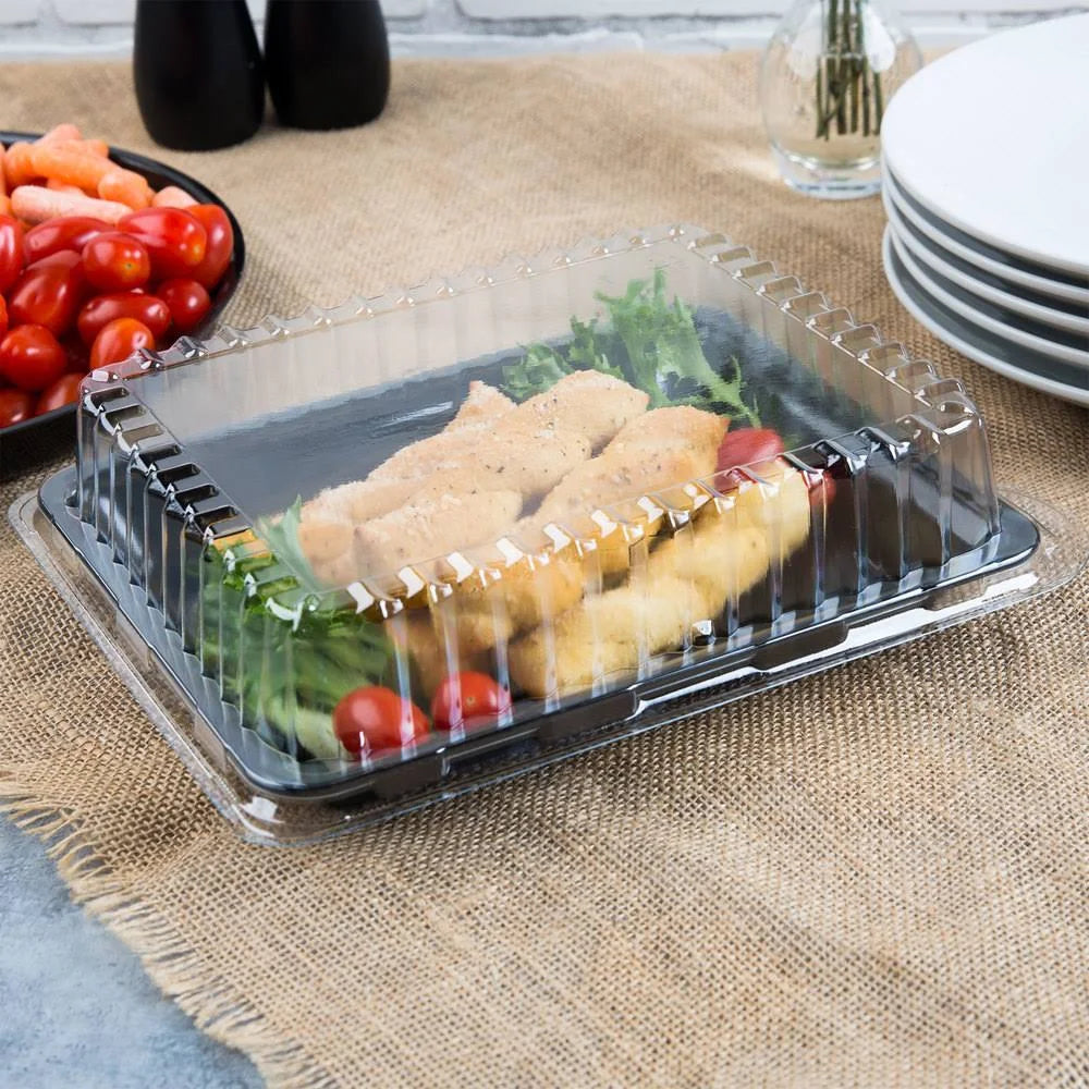 Black Plastic Rectangular Cater Tray - 25/Case N671794