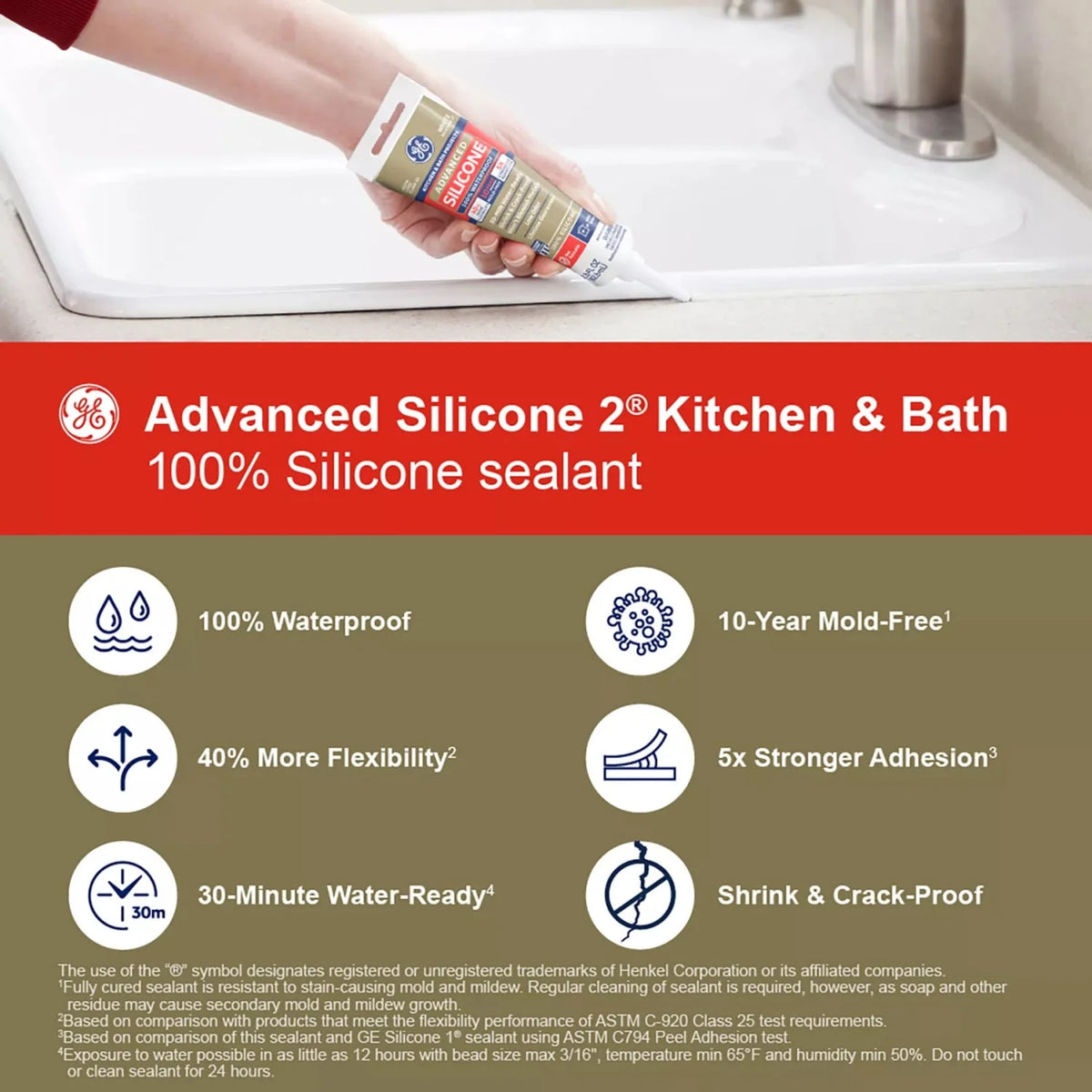 White Silicone Kitchen & Bath Sealant Y941294