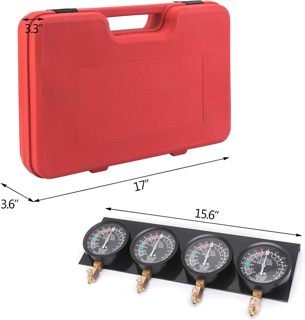 Fuel Vacuum Carburetor Synchronizer Gauge Set with Rubber Hose Pack of 2 G746427