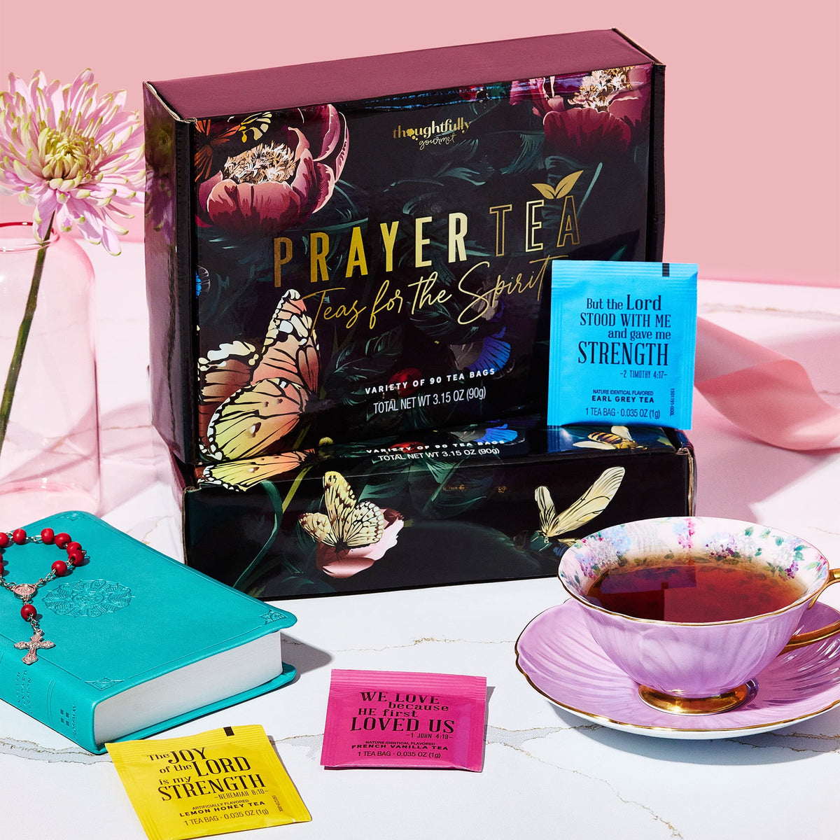 Tea Affirmations Christian Prayer Gift Set, Set of 90 T893