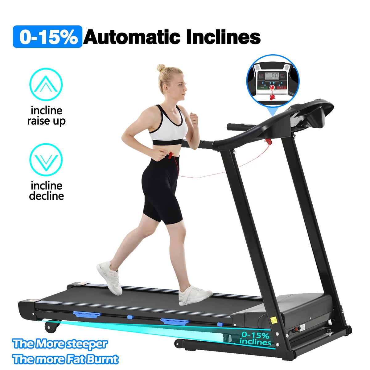 3.5HP Folding Electric Treadmill with Auto Incline G19212