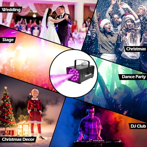 500W Fog Machine with LED Lights and Remote Control E552