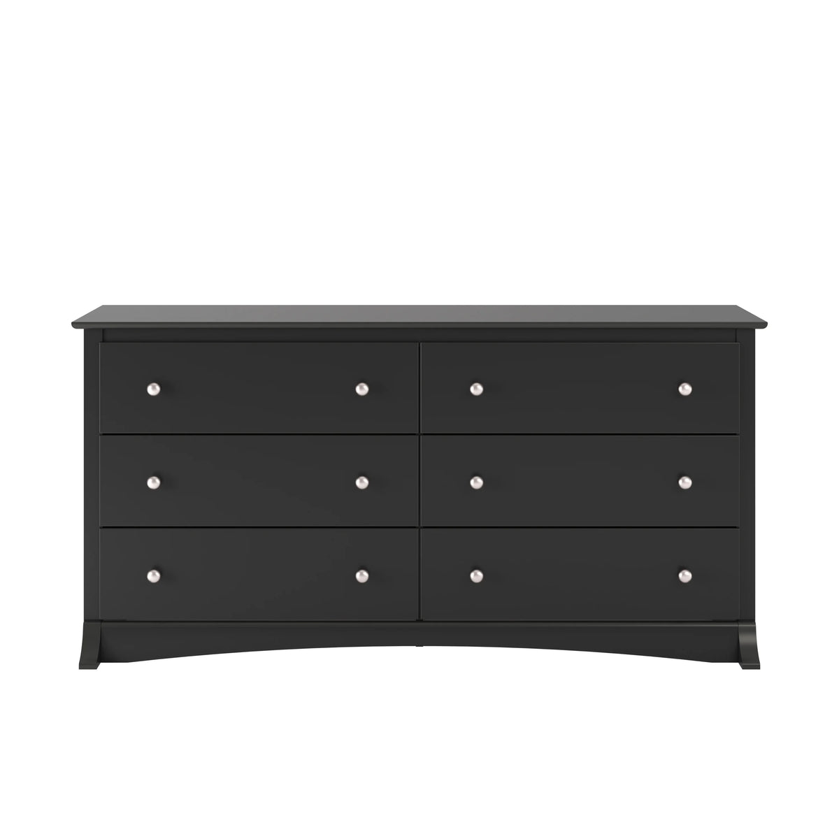 Black 6 Drawer Double Dresser J2697