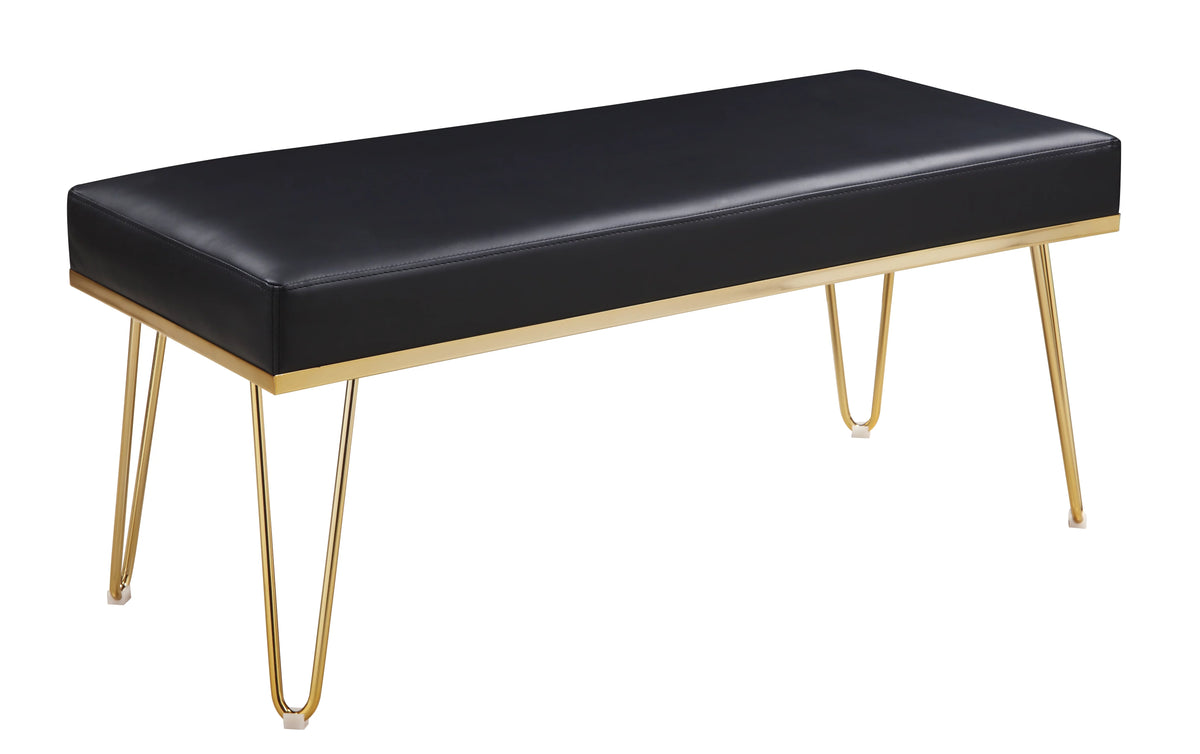 Black PU Leather Upholstered Bench L334241