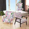Pink and White Tropical Flowers Upholstered Accent Chair A90541