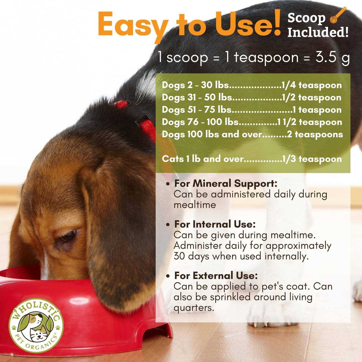 Diatomaceous Earth Powder Supplement for Dogs & Cats C24349