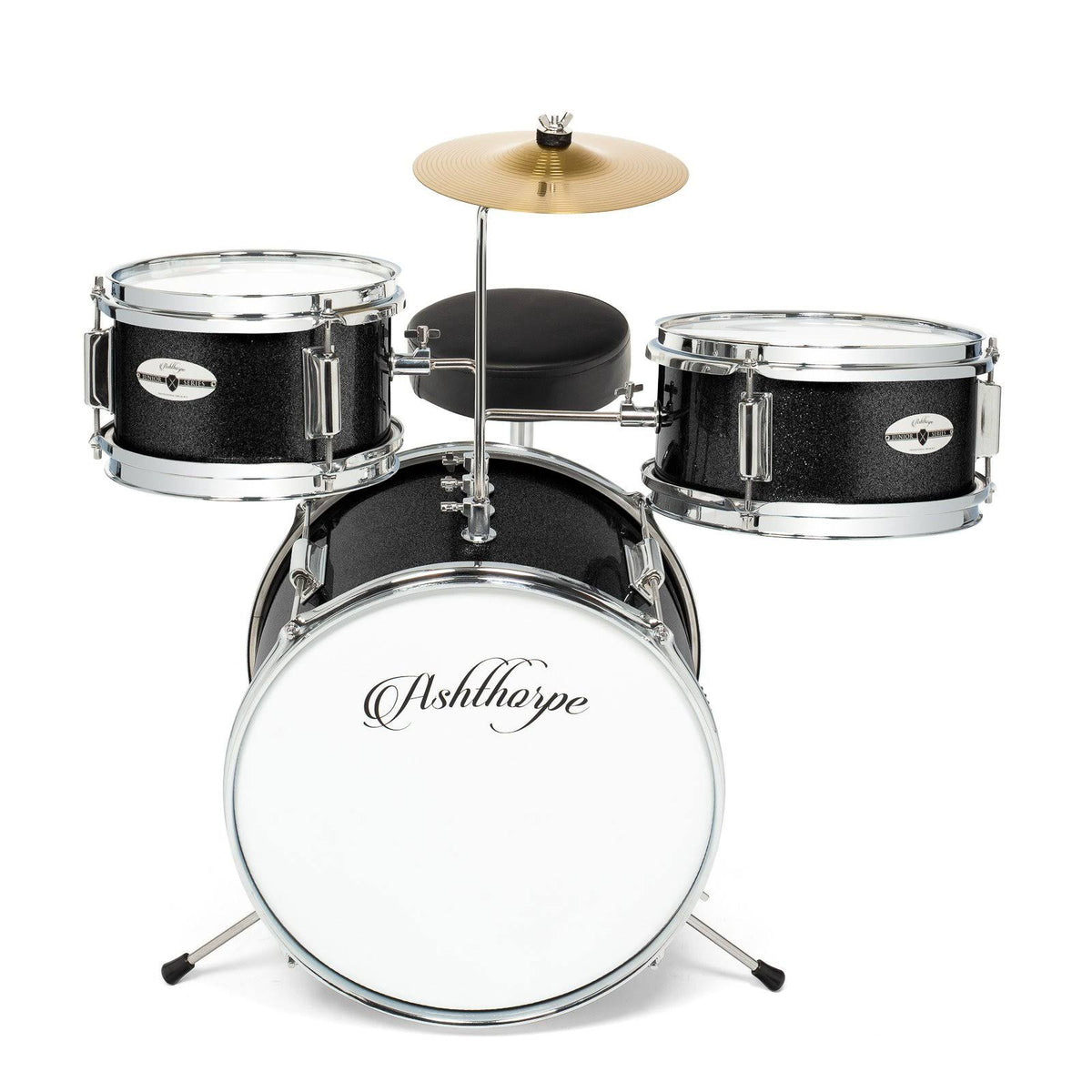 3-Piece Junior Drum Set with Bass, Throne, Cymbal, Pedal T6150