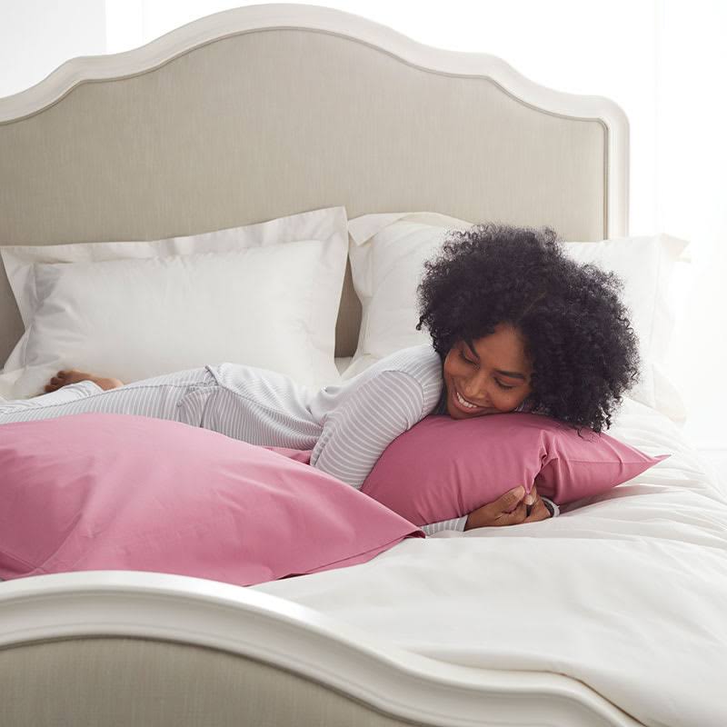 Cotton 300-Thread Count Cotton Percale Queen Deep Pocket Fitted Sheet H7187