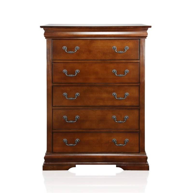 5 Drawer Chest in Brown Cherry D16176