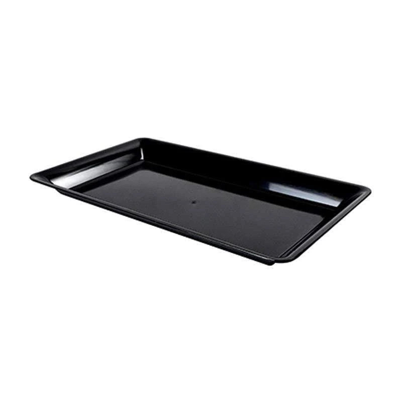 Black Plastic Rectangular Cater Tray - 25/Case N671794