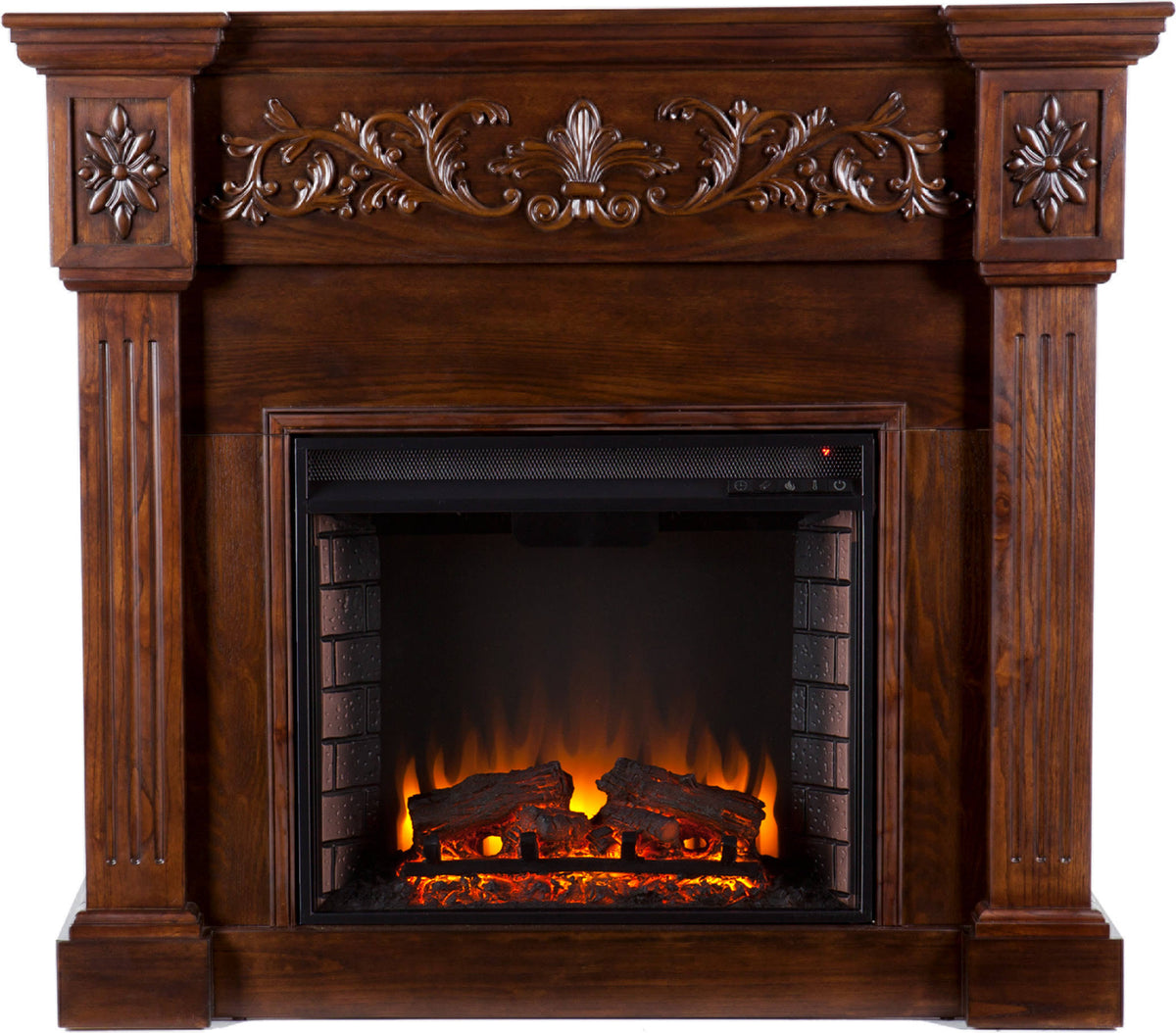 Espresso Carved Electric Fireplace X914150
