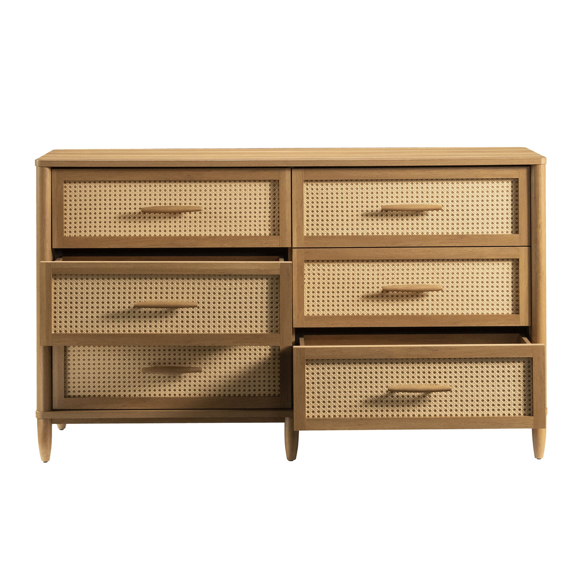 6 Drawer Dresser, Light Honey Finish U5738