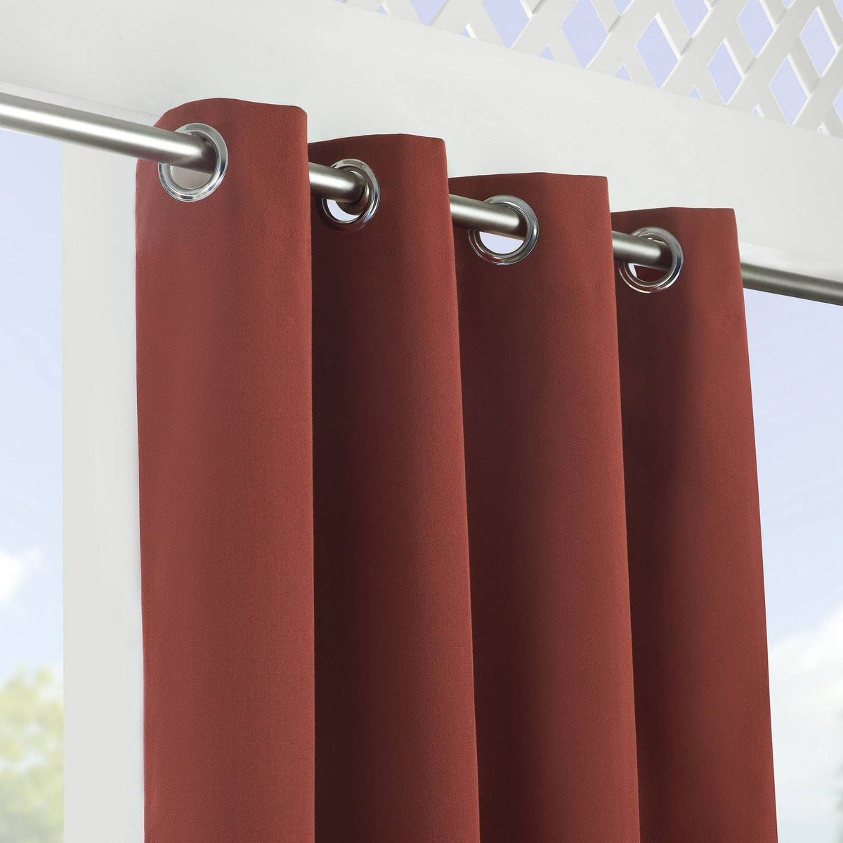 Red Canvas Solid Grommet Panel Y753