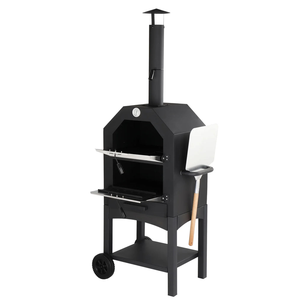 Portable Wood Burning Outdoor Pizza Oven with Pizza Stone and Peel S399