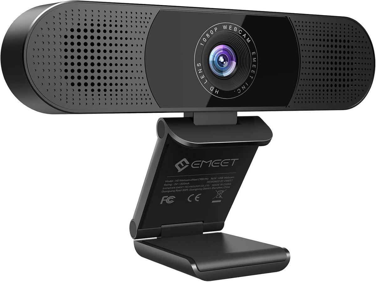 3 in 1 Webcam with Microphone, 2 Speakers, 4 Built-in Omnidirectional Microphone Arrays, 1080P O577088