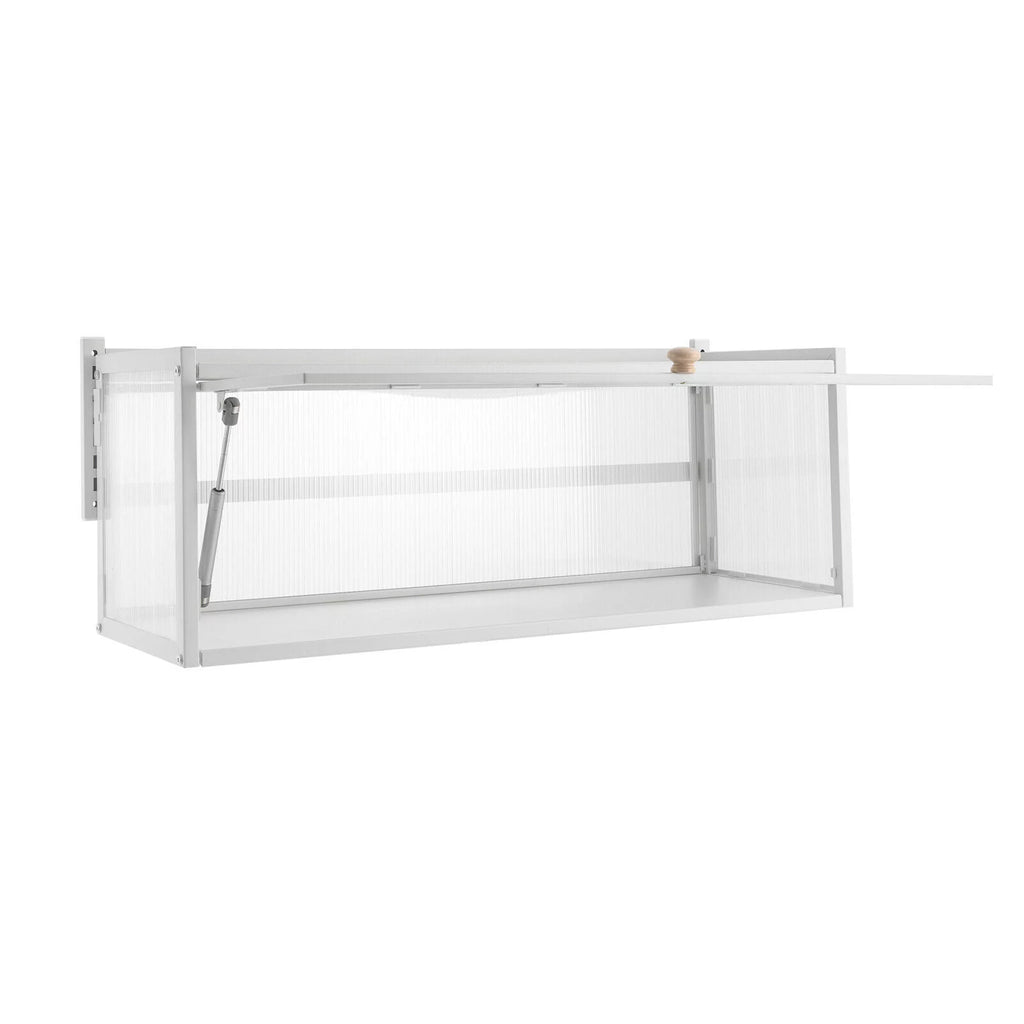 Wall Mounted Storage Cabinet with Flip-up Glass Door White Q498