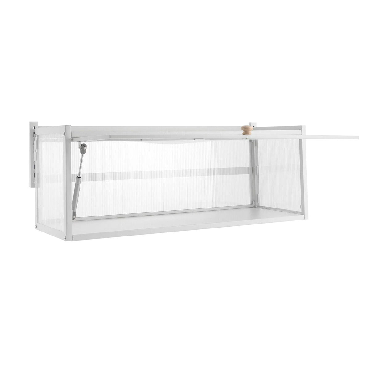 Wall Mounted Storage Cabinet with Flip-up Glass Door White Q498