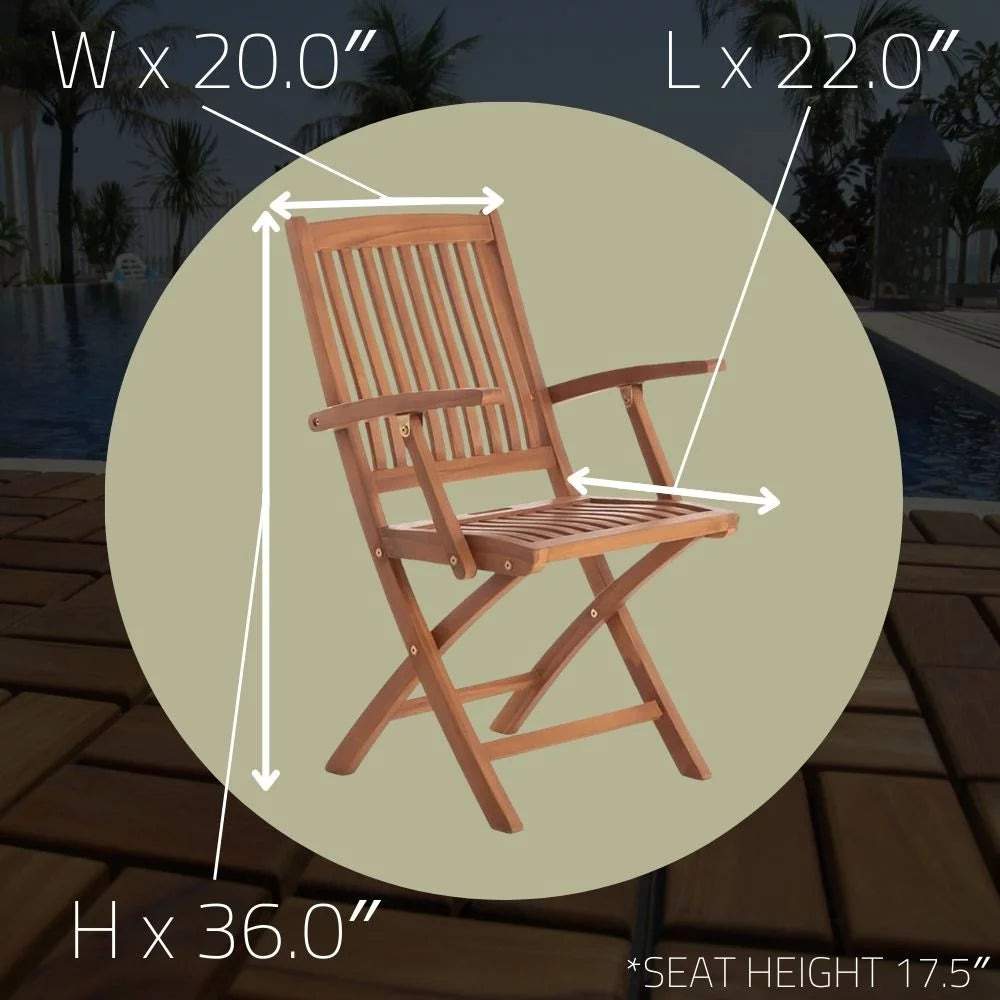 Brown Folding Chair with Arm Rests M44856
