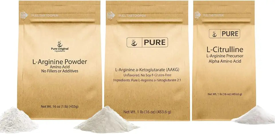 L-Citrulline, L-Arginine, & AAKG Powder Bundle J384