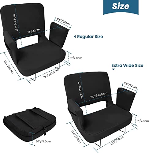 Black Extra Wide Stadium Seat with Back Support J732