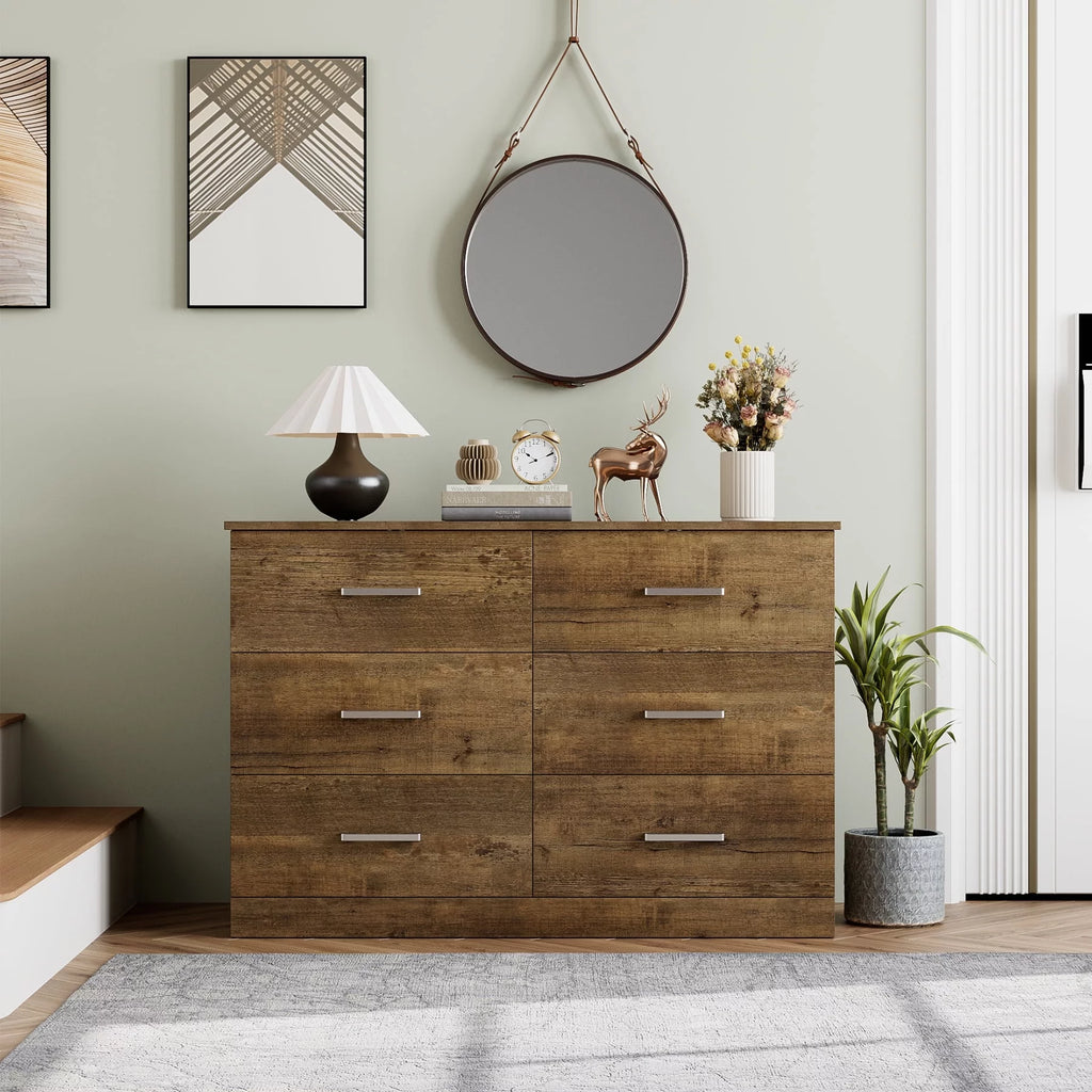 White 6 Drawer Wood Dresser G924166